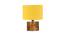 Corinna Yellow Cotton Table Lamp With Natural Wood Base (Yellow) by Urban Ladder - Front View Design 1 - 735775