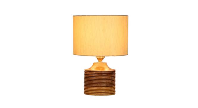 Riley Black Jute Table Lamp With White Brushed Wood Base (Black) by Urban Ladder - Design 1 Side View - 735790