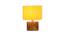 Corinna Yellow Cotton Table Lamp With Natural Wood Base (Yellow) by Urban Ladder - Design 1 Side View - 735792