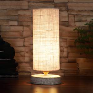 devansh Rudy White Jute table lamp with White Brushed wood base-picture-11