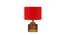 Ava Red Cotton Table Lamp With Natural Wood Base (Red) by Urban Ladder - Front View Design 1 - 735849
