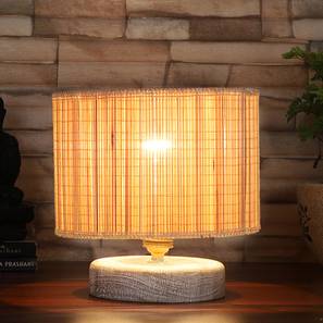 devansh Eliana Off-White Cotton Table Lamp With White Brushed Wood Base-picture-11