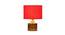 Ava Red Cotton Table Lamp With Natural Wood Base (Red) by Urban Ladder - Design 1 Side View - 735887