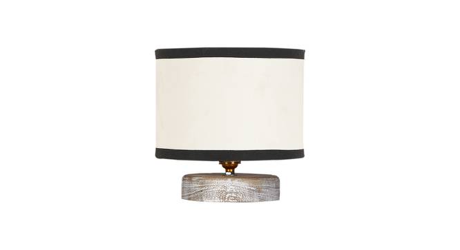Avery White & Black Cotton Table Lamp With White Brushed Wood Base by Urban Ladder - Front View Design 1 - 735901