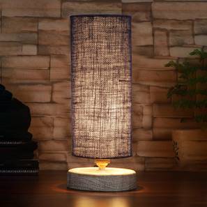 devansh Walter Blue Jute table lamp with White Brushed wood base-picture-13
