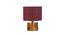 Daiva Maroon Jute Table Lamp With Natural Wood Base (Maroon) by Urban Ladder - Front View Design 1 - 736029
