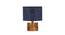 Damia Blue Jute Table Lamp With Natural Wood Base (Blue) by Urban Ladder - Front View Design 1 - 736030