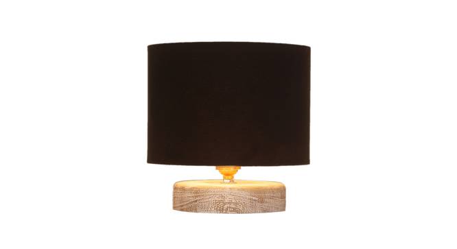 Mia Black Cotton Table Lamp With White Brushed Wood Base (Black) by Urban Ladder - Design 1 Side View - 736058