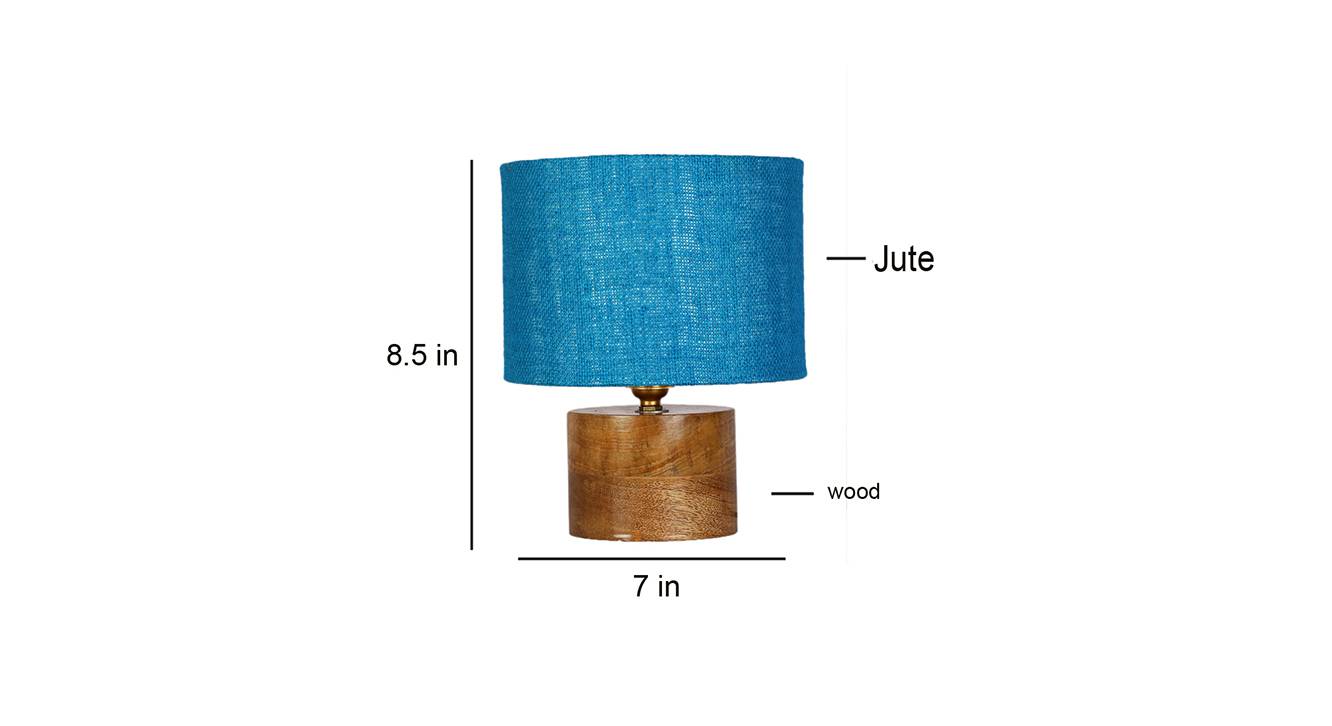 Darcy Turquoise Jute Lamp With Natural Wood Base Urban Ladder