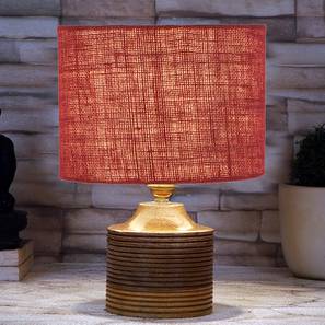 Table Lamps Design Millie Maroon Jute Table Lamp With Natural Wood Base (Maroon)