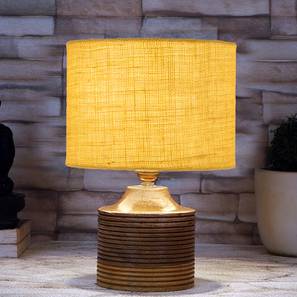 Clidhna Yellow Jute Table Lamp with Natural Wood Base-image-5