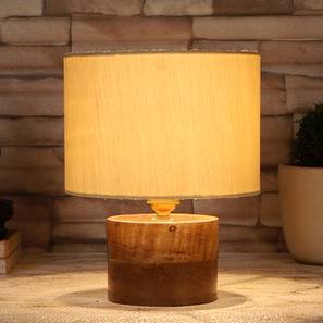 devansh Conrad Off-White Cotton Table Lamp With Natural Wood Base-picture-12
