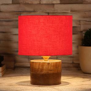 Cordelia Red Cotton Table Lamp With Natural Wood Base-image-28