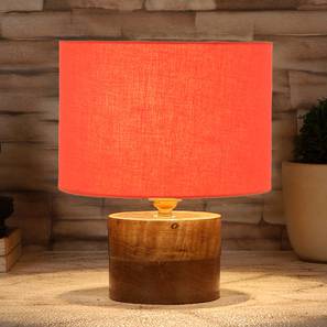 devansh Corinna Orange Cotton Table Lamp With Natural Wood Base-picture-27