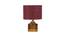 Millie Maroon Jute Table Lamp With Natural Wood Base (Maroon) by Urban Ladder - Front View Design 1 - 736165