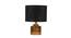 Cinderella Black Jute Table Lamp With Natural Wood Base (Black) by Urban Ladder - Front View Design 1 - 736173