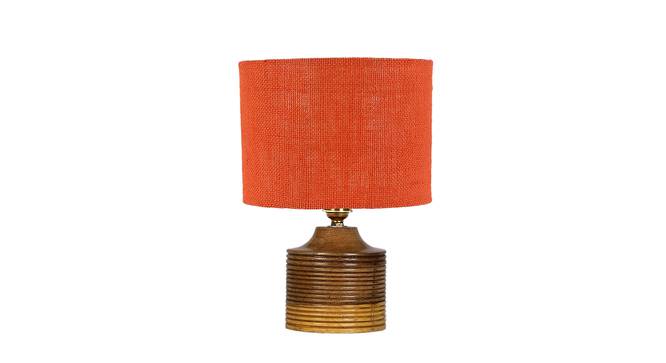 Circe Orange Jute Table Lamp With Natural Wood Base (Orange) by Urban Ladder - Front View Design 1 - 736174
