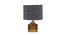 Clarice Grey Jute Table Lamp With Natural Wood Base (Grey) by Urban Ladder - Front View Design 1 - 736175