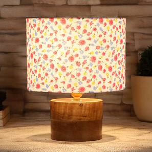 Elena Multicolor Cotton Table Lamp With Natural Wood Base-image-10