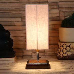 Eloise Grey Cotton Table Lamp With Square Brown Wood Base-image-43
