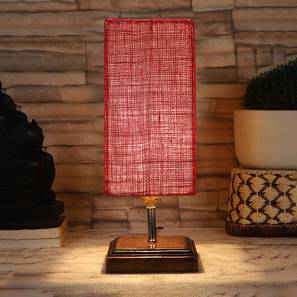 Emilia Maroon Jute Table Lamp With Square Brown Wood Base-image-49