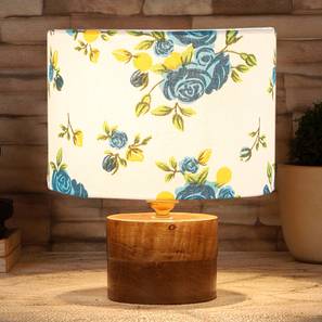Table Lamps In Thane Design Dashiell Multicolor Cotton Table Lamp With Natural Wood Base