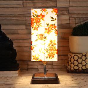 Ender Multicolor Cotton Table Lamp With Square Brown Wood Base-image-17