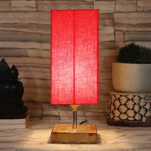 Esme Red Cotton Table Lamp With Square Natural Wood Base-image-44