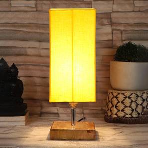devansh Ethan Yellow Cotton Table Lamp With Square Natural Wood Base-picture-15