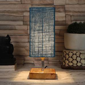 Flannery Turquoise Jute Lamp With Square Natural Wood Base-image-13
