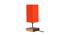 Estella Orange Cotton Table Lamp With Square Natural Wood Base (Orange) by Urban Ladder - Front View Design 1 - 736488