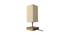 Eowyn Off-White Cotton Table Lamp With Square Natural Wood Base (White) by Urban Ladder - Design 1 Side View - 736512