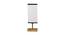 Eulalie White & Black Cotton Table Lamp With Square Natural Wood Base by Urban Ladder - Design 1 Side View - 736518