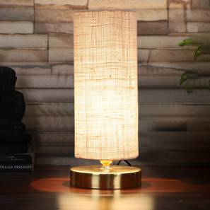 devansh Helena White Jute table lamp with Gold wood base-picture-10