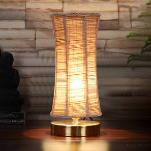 Table Lamps In New Delhi Design Bryar Damru Bamboo Table Lamp With Gold Wood Base (Beige)