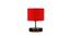 Maximus Red Cotton Table Lamp With Brown Wood Base (Red) by Urban Ladder - Front View Design 1 - 736600