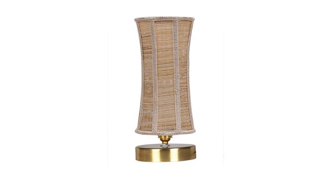 Bryar Damru Bamboo Table Lamp With Gold Wood Base (Beige) by Urban Ladder - Front View Design 1 - 736614