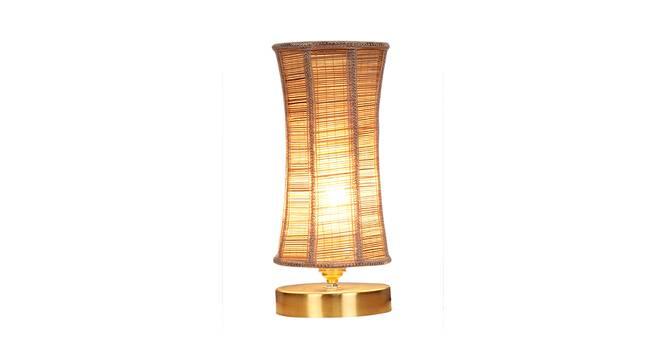 Bryar Damru Bamboo Table Lamp With Gold Wood Base (Beige) by Urban Ladder - Design 1 Side View - 736634