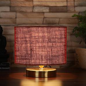 Dirnt Maroon Jute Table Lamp With Gold Wood Base-image-12