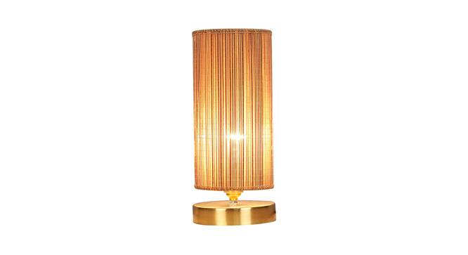 Jax Round Bamboo Table Lamp With Gold Wood Base (Beige) by Urban Ladder - Design 1 Side View - 736814