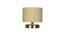 Louie Off-White Cotton Table Lamp With Gold Wood Base (White) by Urban Ladder - Front View Design 1 - 736891