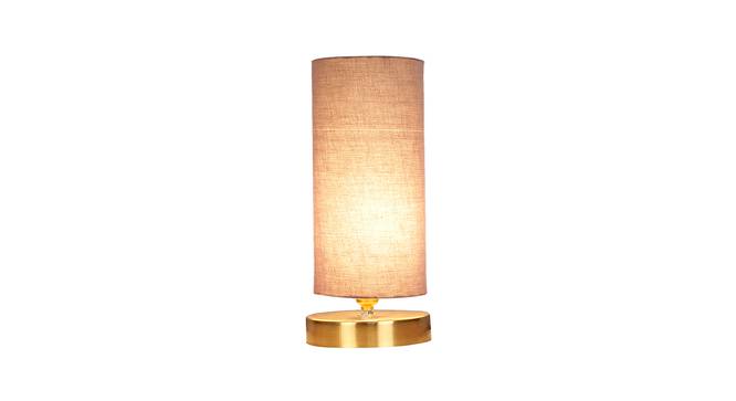 Toro Grey Cotton Table Lamp With Gold Wood Base (Grey) by Urban Ladder - Design 1 Side View - 736903