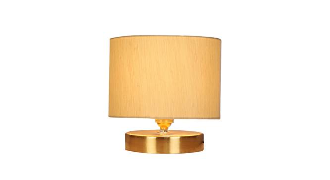 Louie Off-White Cotton Table Lamp With Gold Wood Base (White) by Urban Ladder - Design 1 Side View - 736907