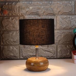 Table Lamps In Gurgaon Design Callie Black cotton & solid wood table lamp (Black)