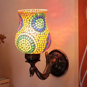 Banjo Antique Metal Peacock Wall Lamp With Multicolor Mosaic Glass-image-45