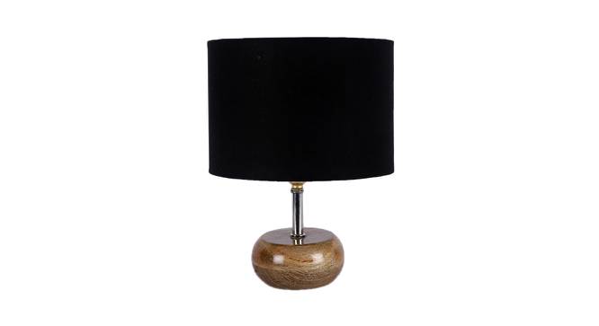 Callie Black Cotton & Solid Wood Table Lamp (Black) by Urban Ladder - Front View Design 1 - 736957