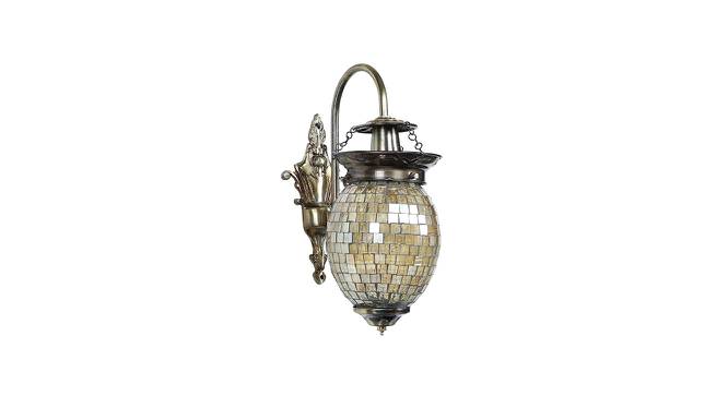 Ivory Multicolor Mosaic Glass Wall Mounted Lamp (Oval ) by Urban Ladder - Front View Design 1 - 736961