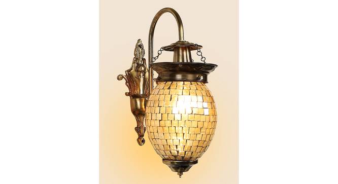 Ivory Multicolor Mosaic Glass Wall Mounted Lamp (Oval ) by Urban Ladder - Design 1 Side View - 736973