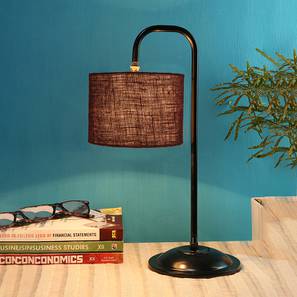 devansh Amy Brown Jute Shade Iron Table Lamp-picture-14