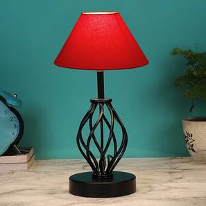 Catherine Red cotton Table lamp with Iron Base-image-25